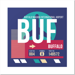 Buffalo, New York (BUF) Airport Code Baggage Tag Posters and Art